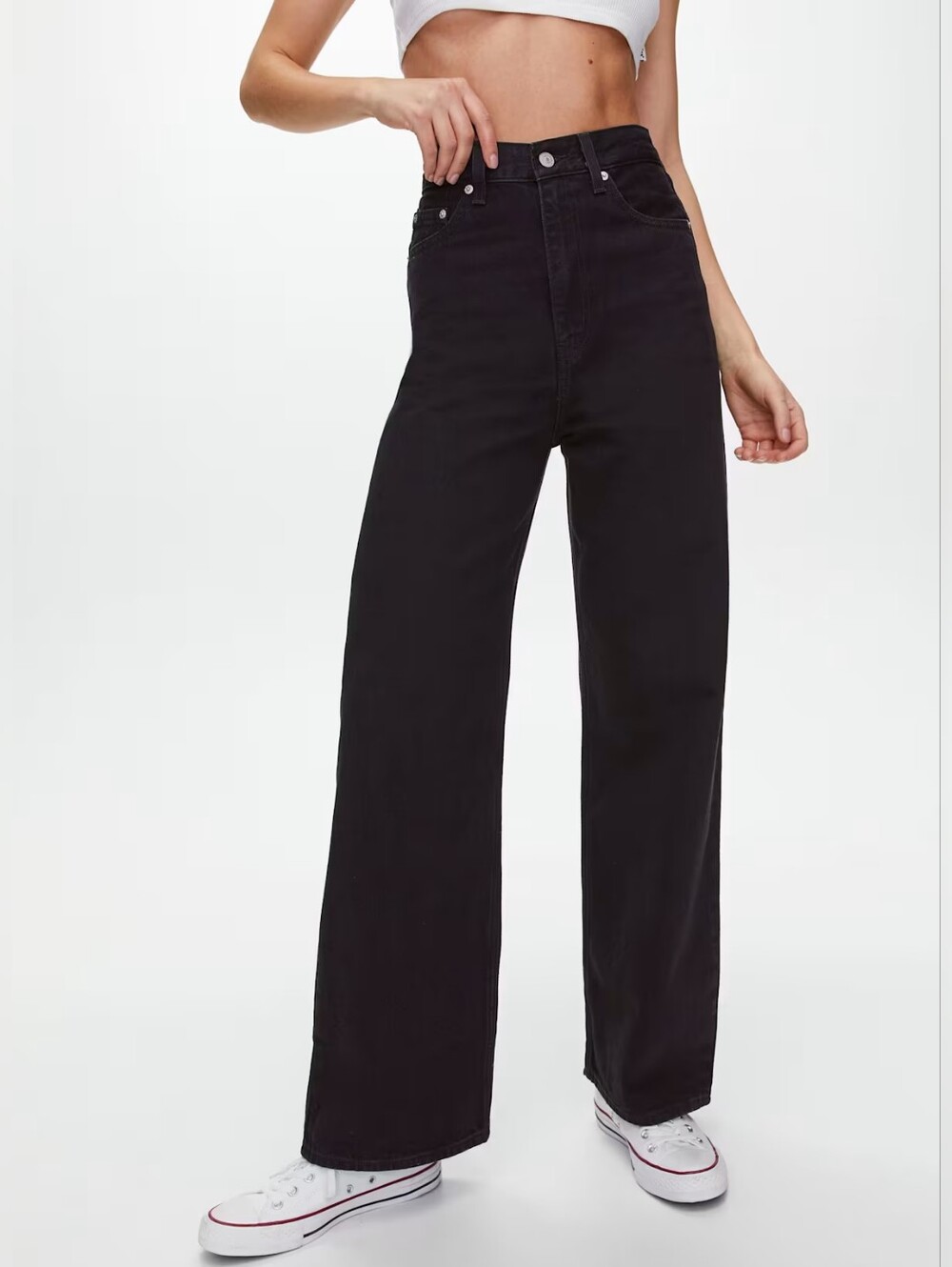 LEVI'S High-Waisted Loose Fit Wide Leg Jeans Black Color Size 30x31 Baggy